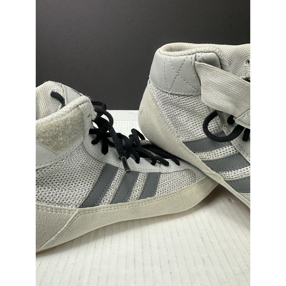 Adidas HVC 2 Wrestling Shoes Mens 8 AC7502 Gum Sole Silver Sneakers - Picture 3 of 11